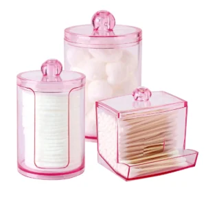 Cotton Swab and Cotton Ball Storage Jar