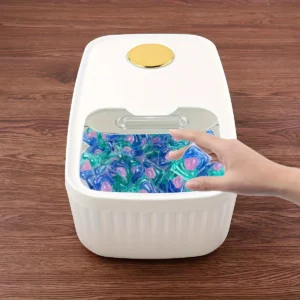Laundry Pod Storage Container with Slide Lid