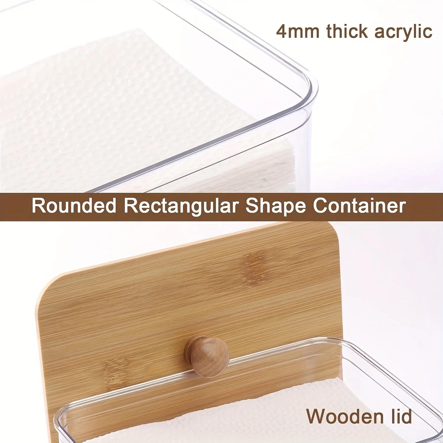 Clear Dryer Sheet Holder with Bamboo Lid - Image 4