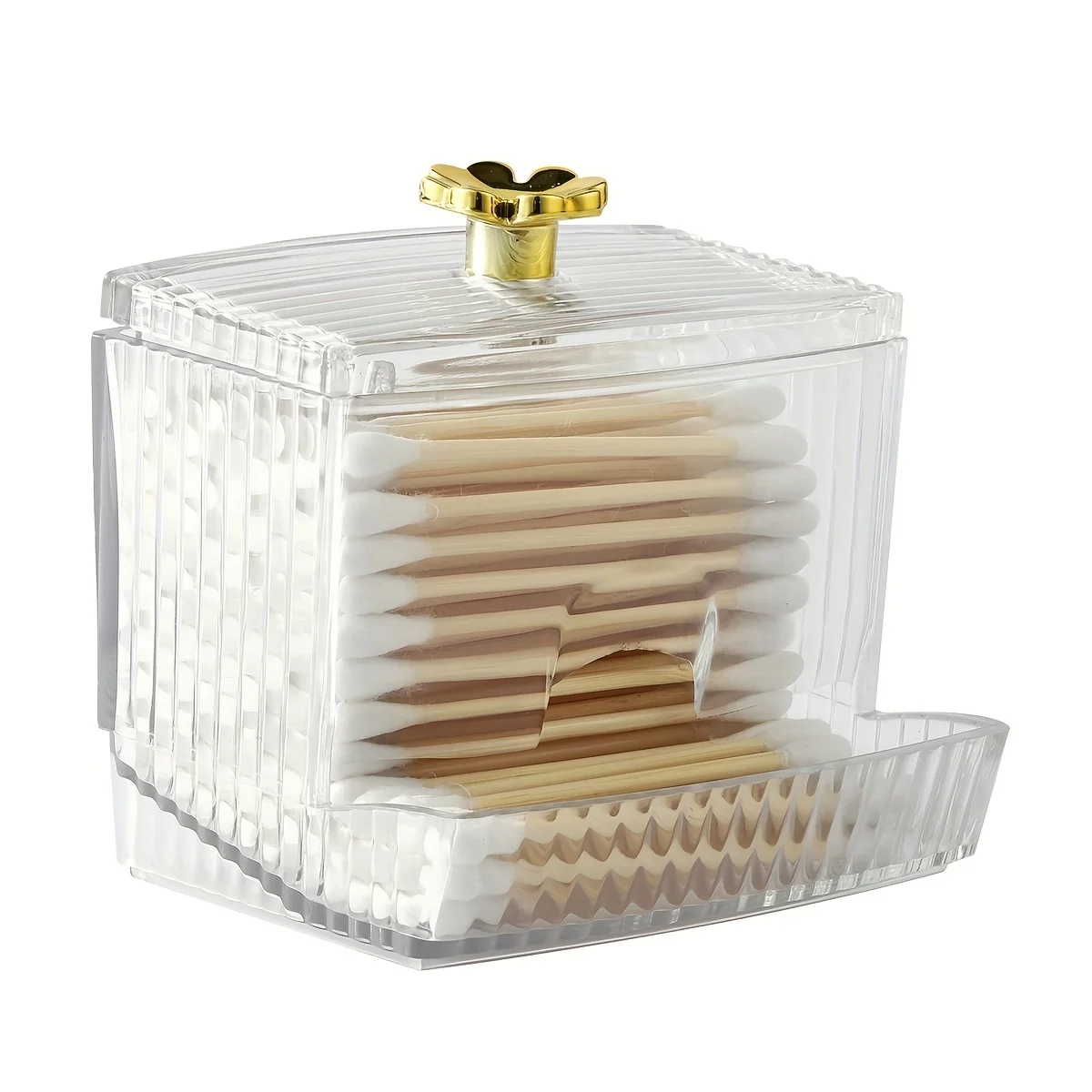 Clear Cotton Swab and Pad Organizer Jar Set - Image 3