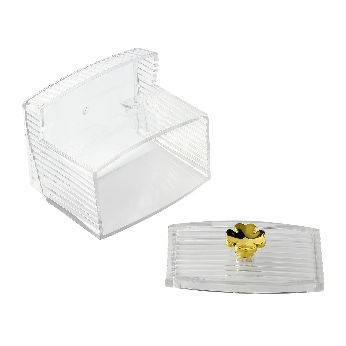 Clear Cotton Swab and Pad Organizer Jar Set - Image 4