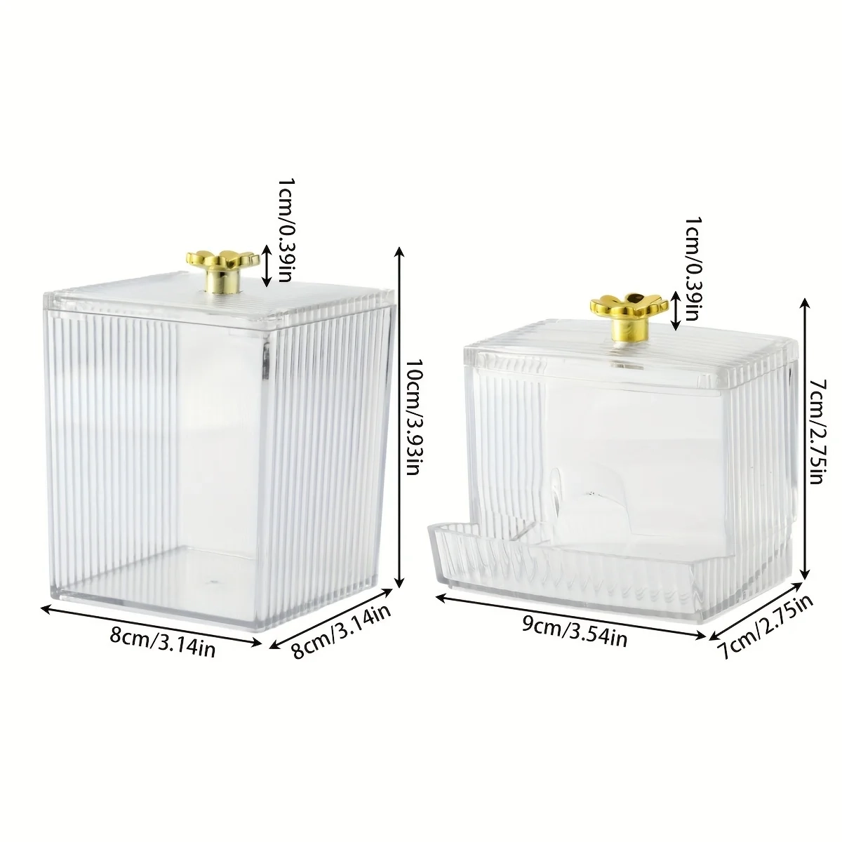 Clear Cotton Swab and Pad Organizer Jar Set - Image 5