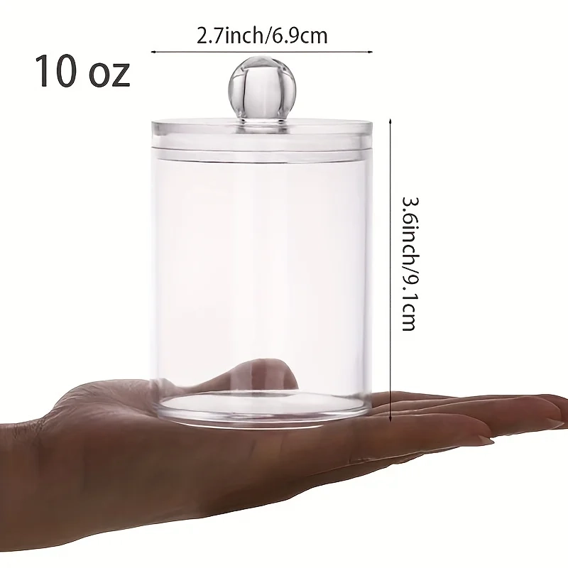 Clear Cotton Swab and Pad Holder Jar Set - Image 3