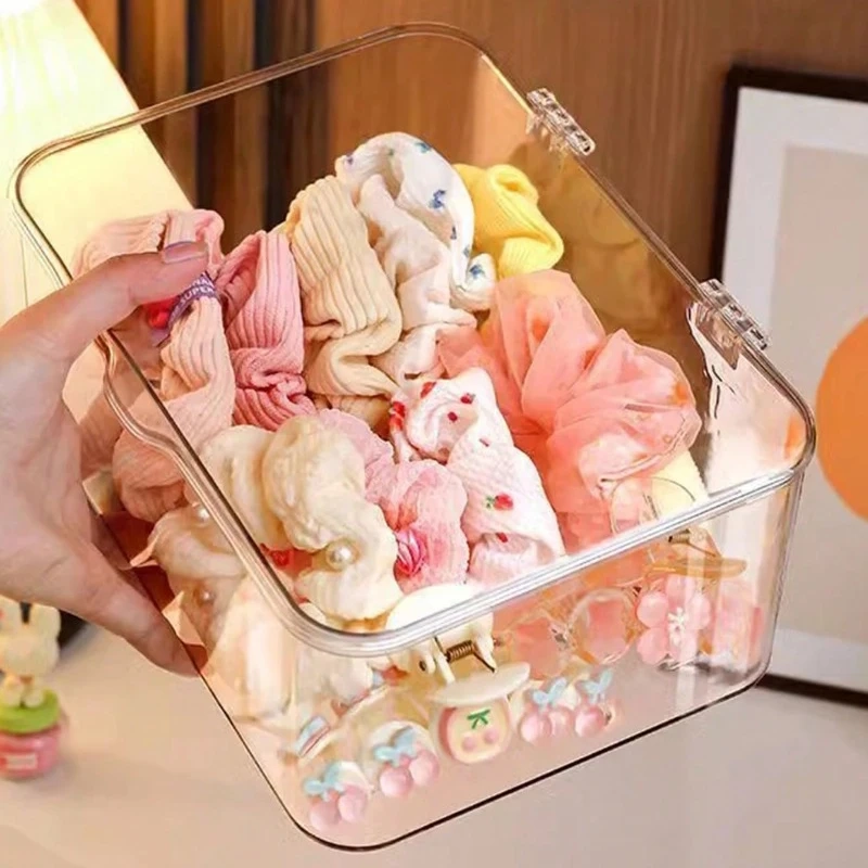 Clear Flip-Top Jewelry and Hair Accessories Organizer Box - Image 4
