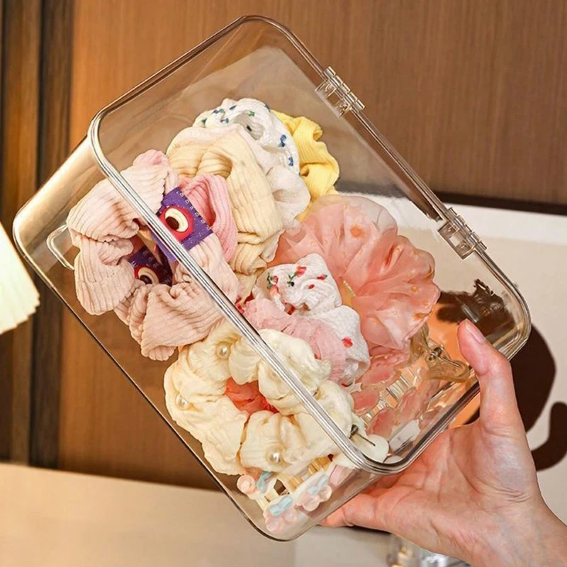 Clear Flip-Top Jewelry and Hair Accessories Organizer Box - Image 5