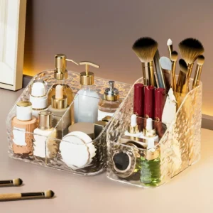 Clear Multi-Grid Cosmetics and Desktop Organizer Box