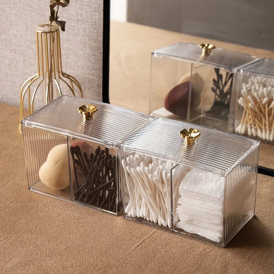 3-Section Clear Cotton Swab and Ball Organizer - Image 5