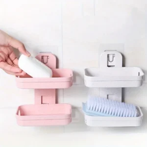 Double-Layer Wall-Mounted Soap Holder Set