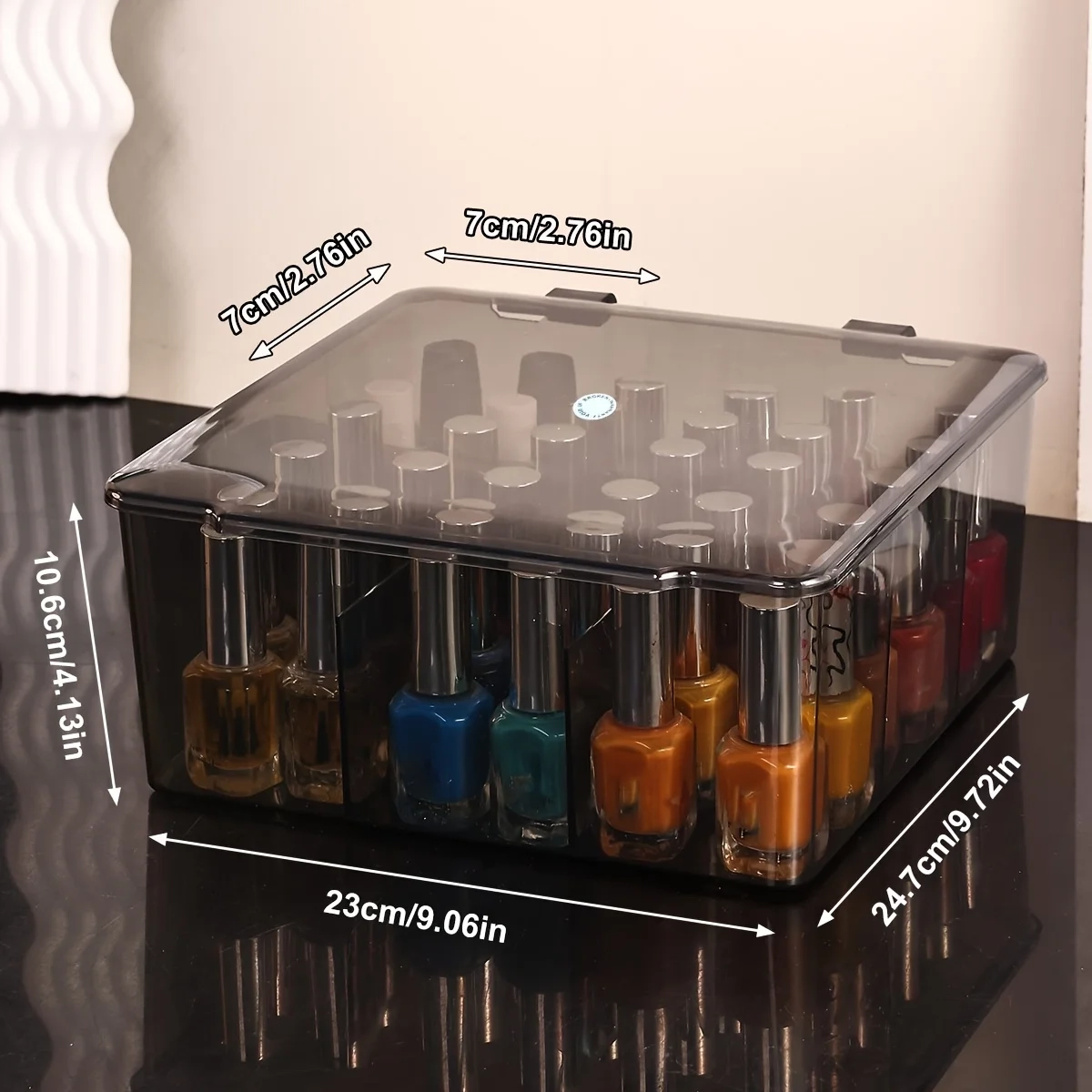 9-Grid Nail Polish and Small Parts Organizer Box - Image 7