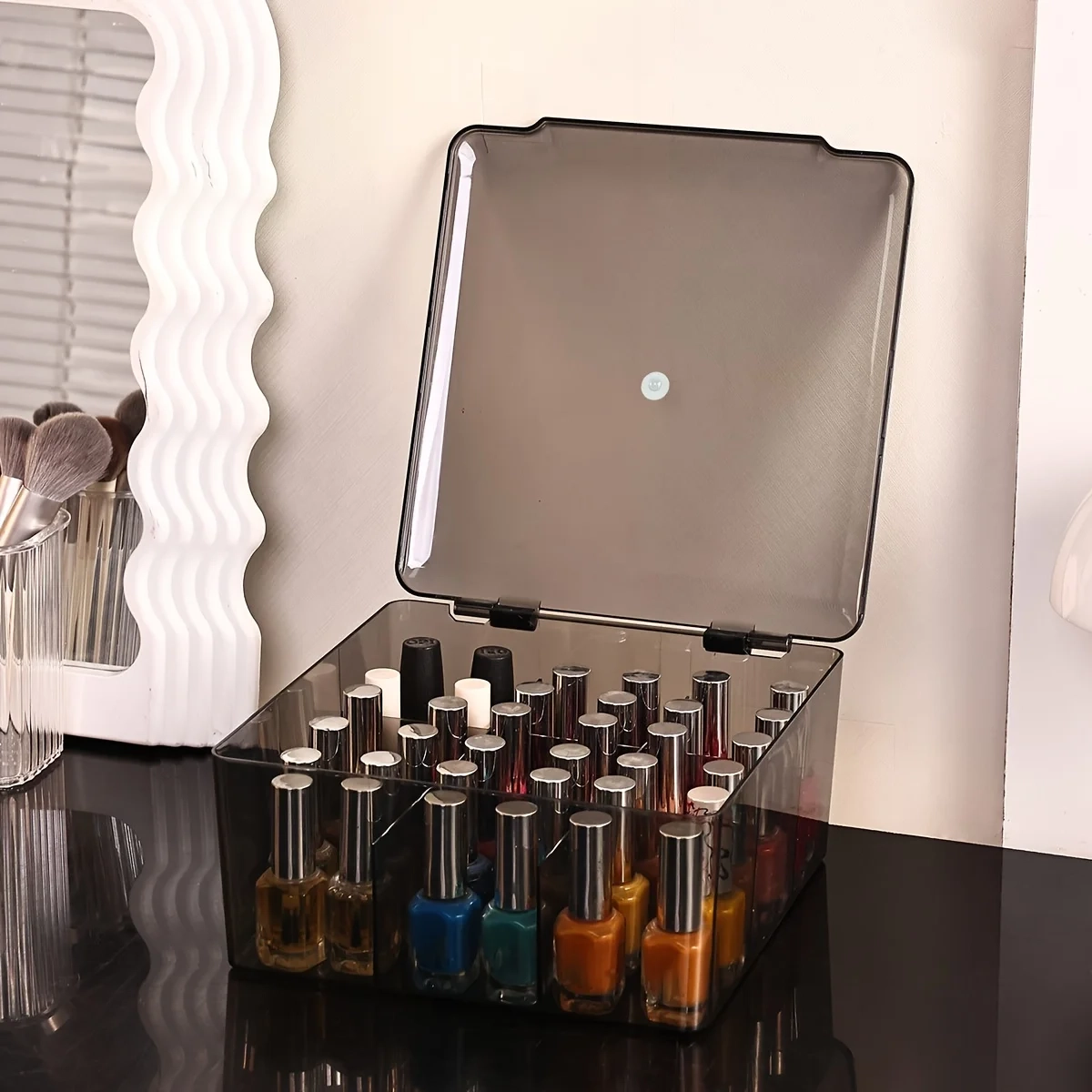 9-Grid Nail Polish and Small Parts Organizer Box - Image 4