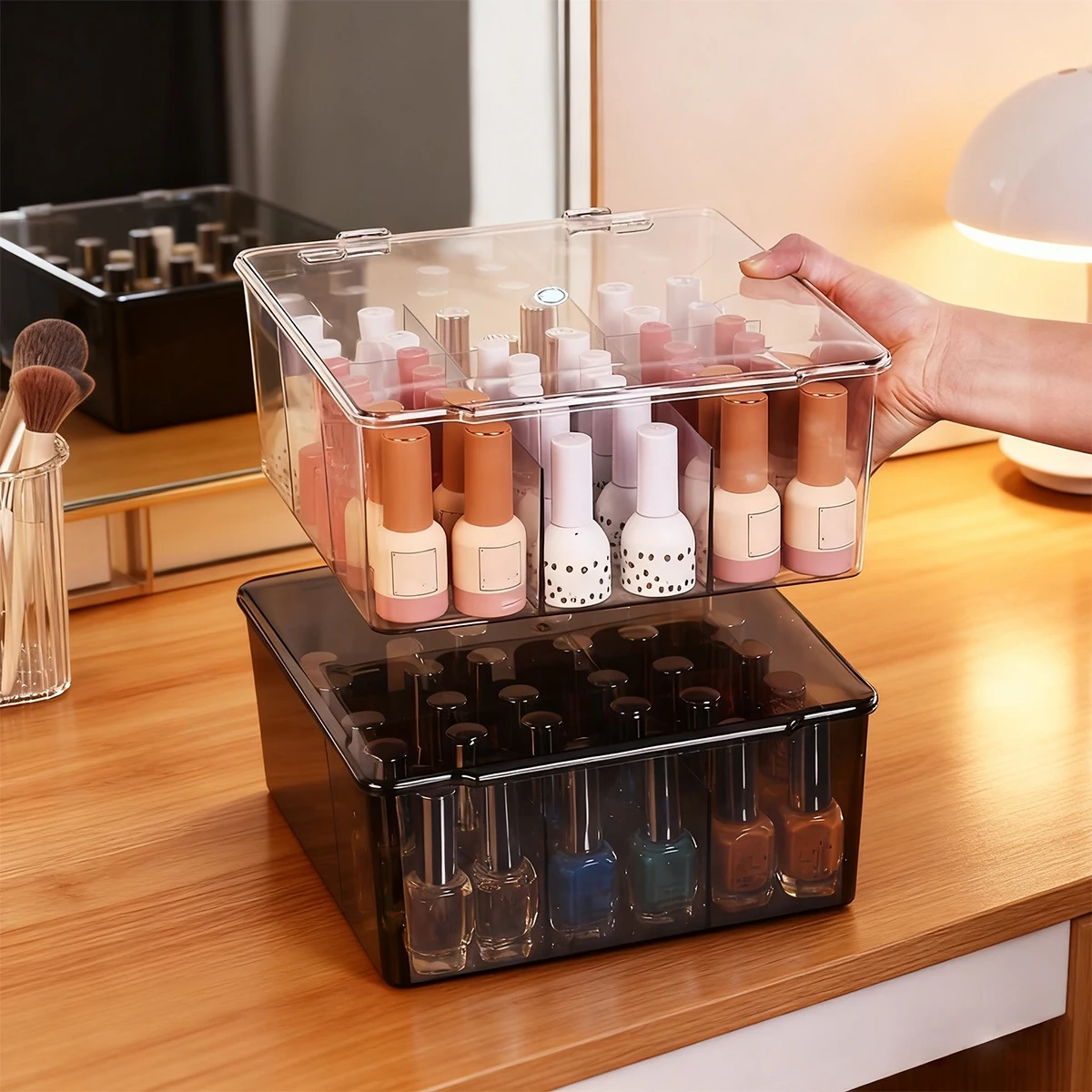 9-Grid Nail Polish and Small Parts Organizer Box