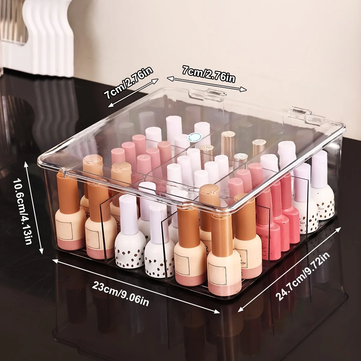 9-Grid Nail Polish and Small Parts Organizer Box - Image 6