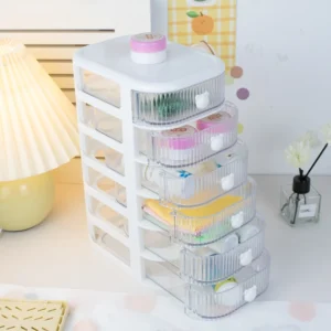 6-Compartment Desktop Jewelry and Sundries Organizer Box