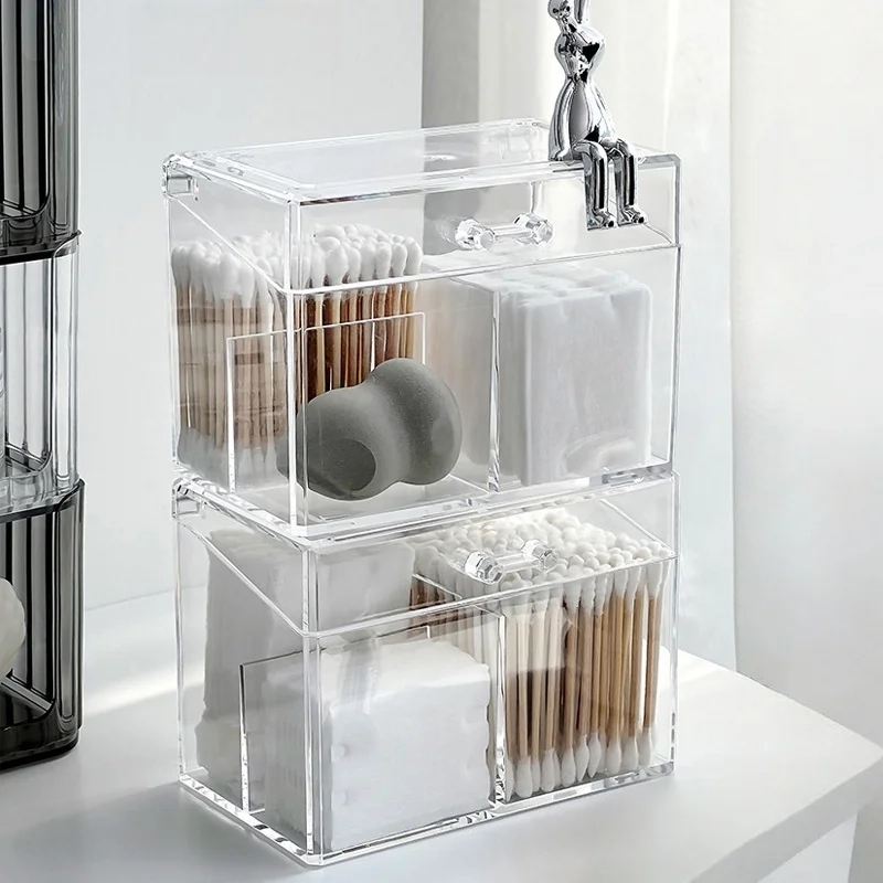 Multi-Purpose Cotton Pad and Hair Accessories Organizer Box