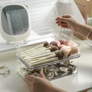 Clear Stackable Makeup and Desktop Storage Box
