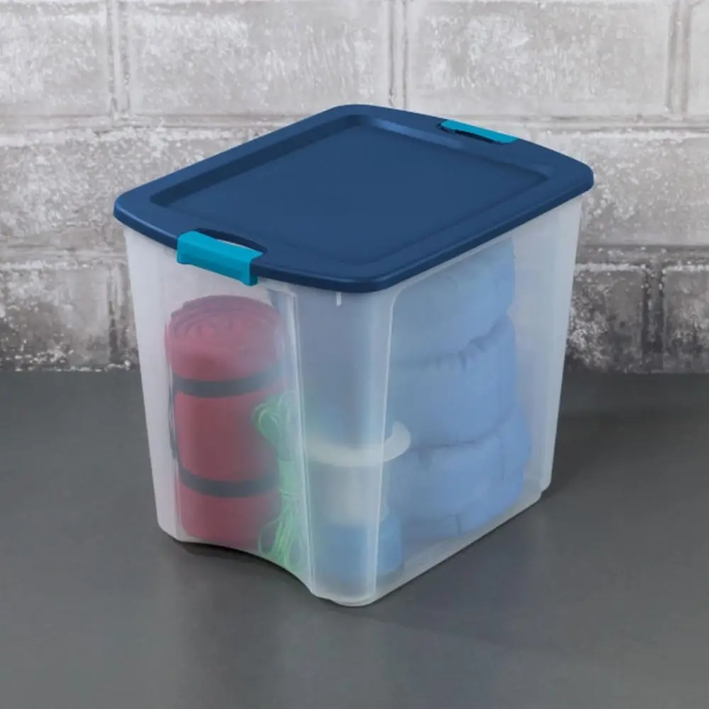 12-Piece Clear Stackable Storage Box Set with Lids and Handles - Image 4