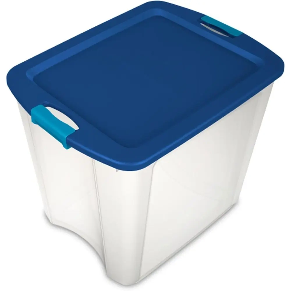 12-Piece Clear Stackable Storage Box Set with Lids and Handles