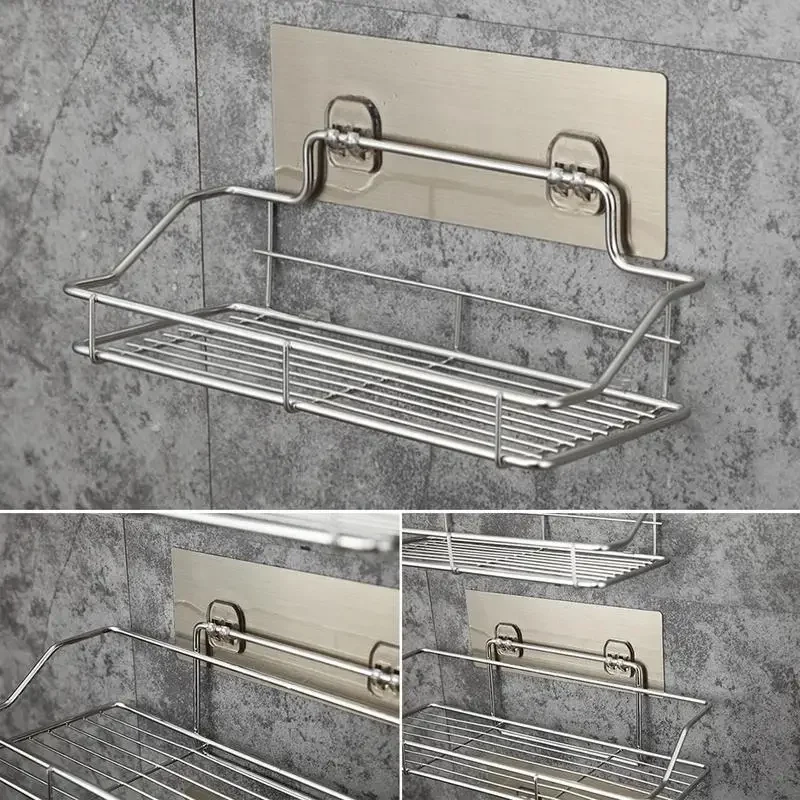 Punch-Free Wall Mounted Bathroom Corner Storage Shelf - Image 3