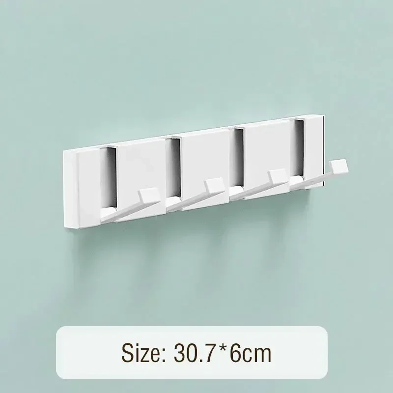 Foldable Wall Mounted Hook Rack with Hidden Storage Shelf - Image 7
