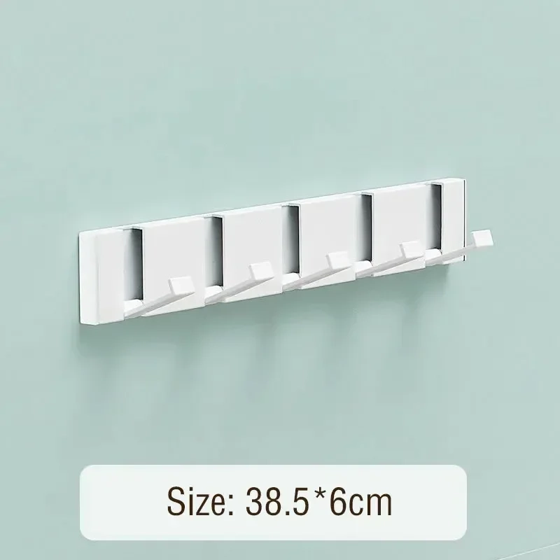 Foldable Wall Mounted Hook Rack with Hidden Storage Shelf - Image 8
