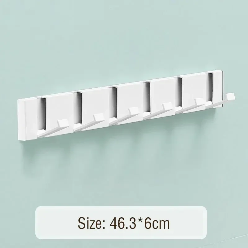 Foldable Wall Mounted Hook Rack with Hidden Storage Shelf - Image 9