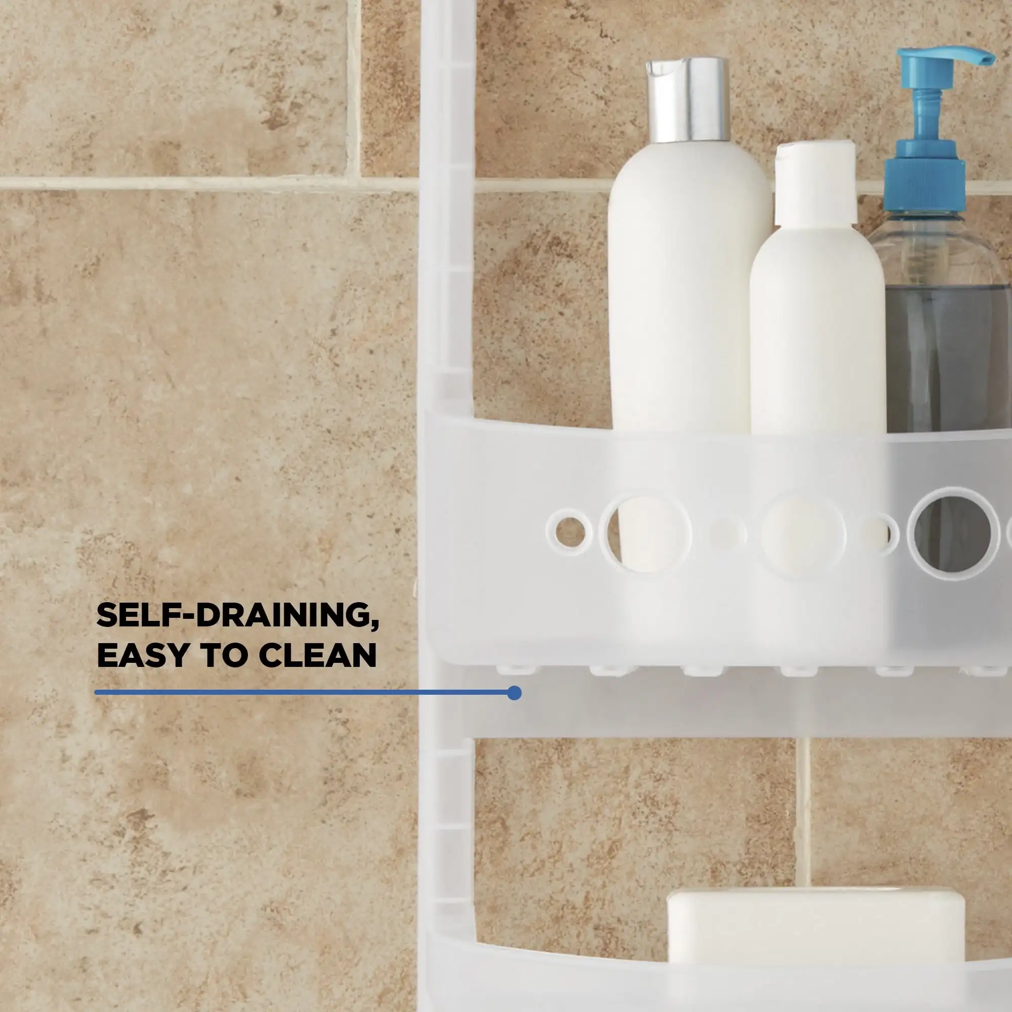 Large Hanging Shower Caddy with Deep Basket - Image 4
