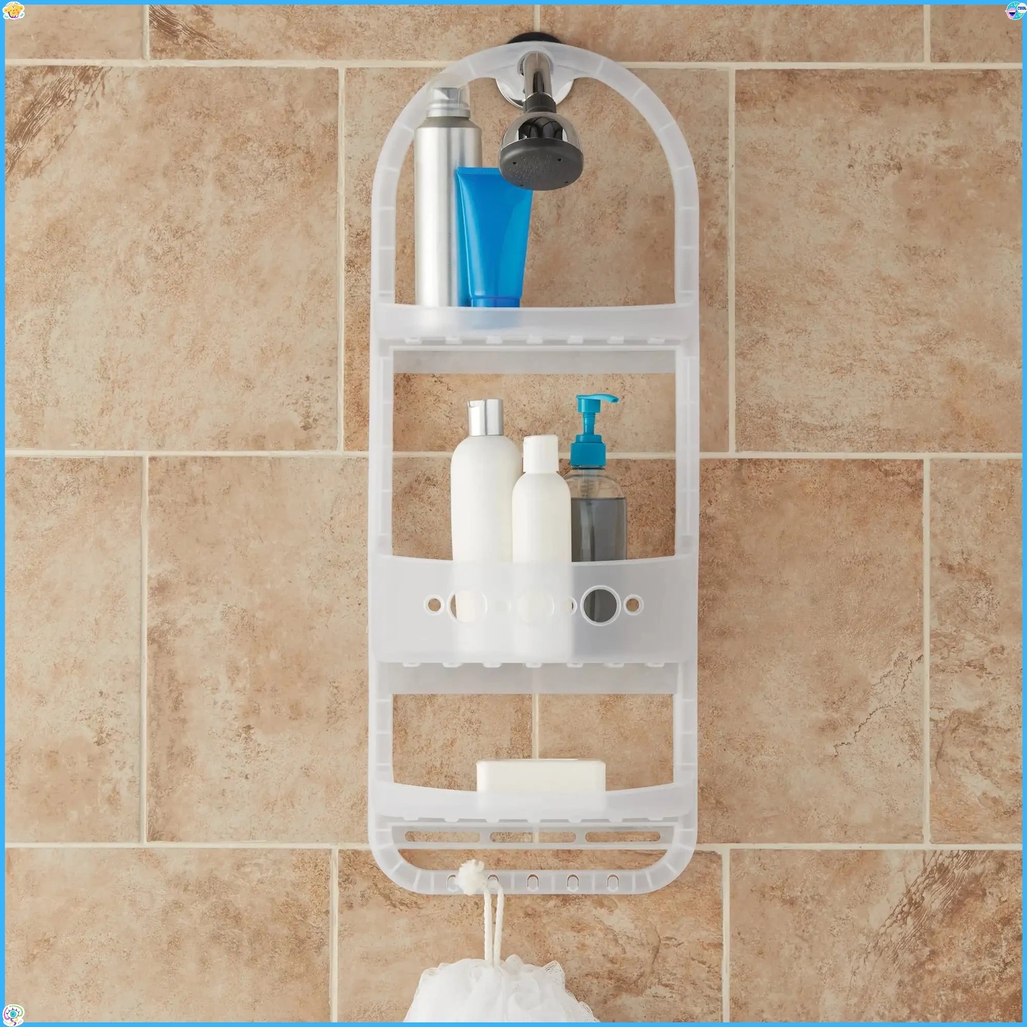 Large Hanging Shower Caddy with Deep Basket