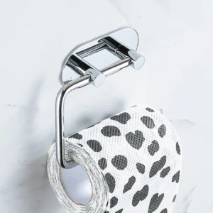 Self-Adhesive Toilet Paper Holder with Cover