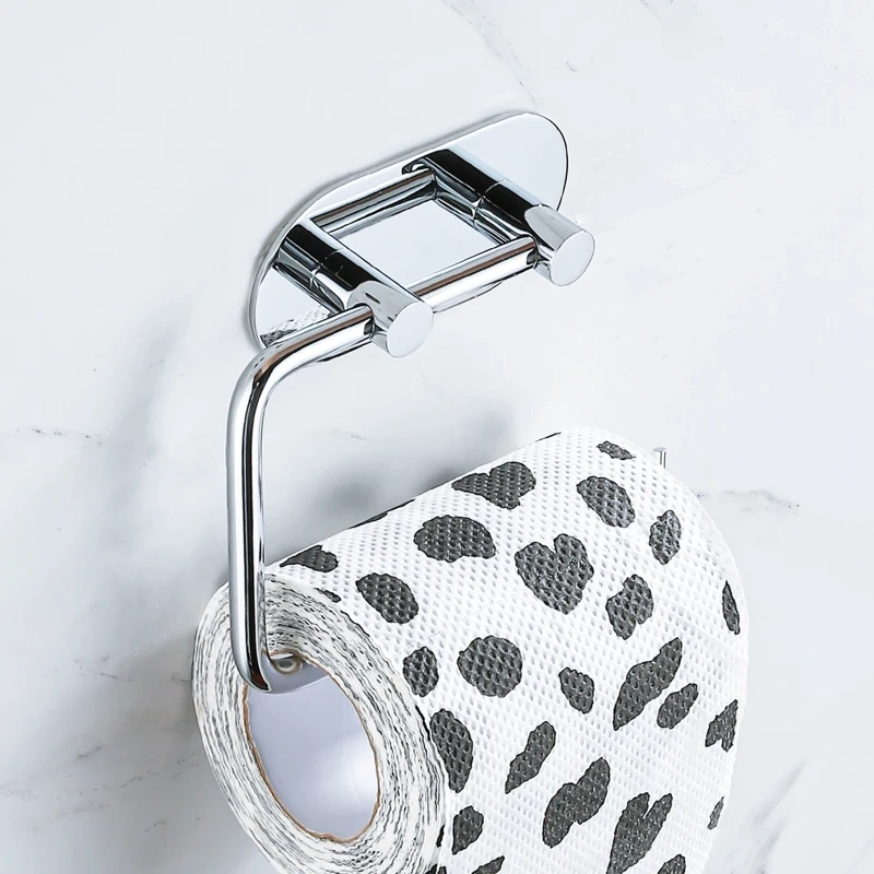 Self-Adhesive Toilet Paper Holder with Cover