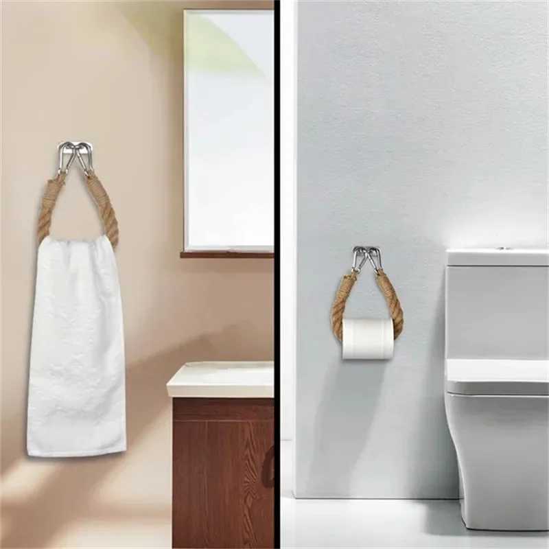 Rustic Hemp Rope Toilet Paper Holder - Image 4