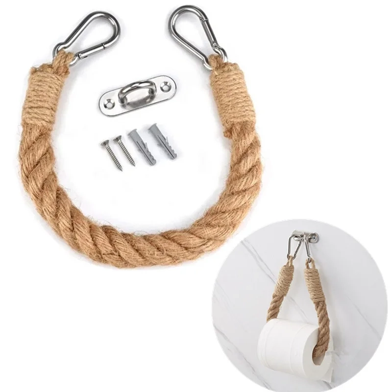 Rustic Hemp Rope Toilet Paper Holder - Image 5