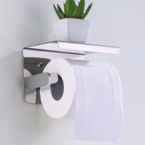 304 Stainless Steel Toilet Paper Holder with Phone Shelf