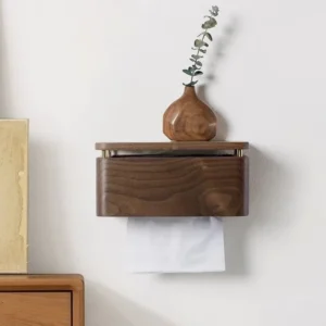 Wooden Wall-Mounted Tissue Box