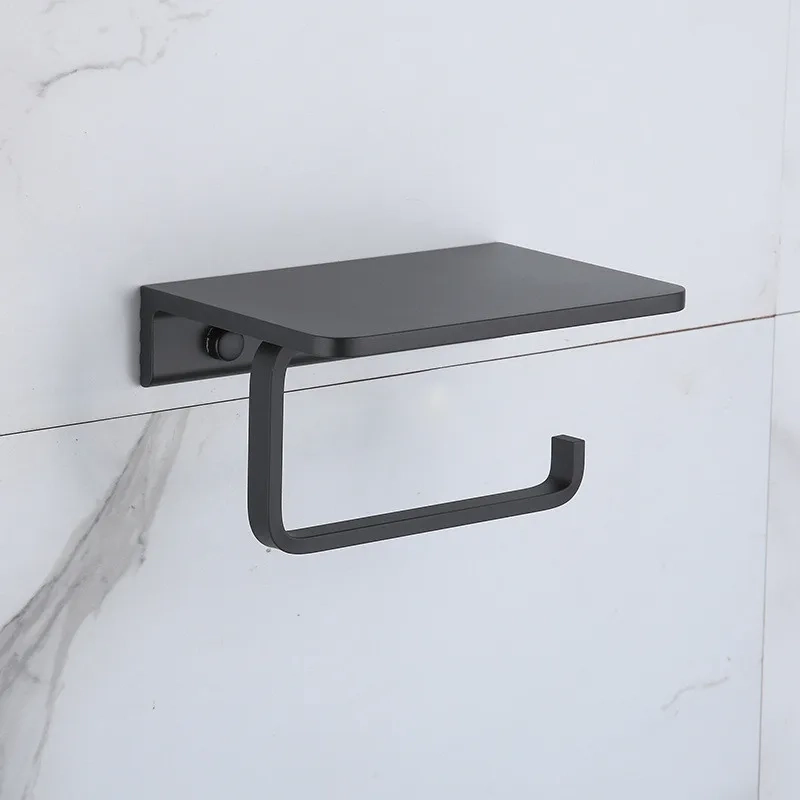 Aluminum Toilet Paper Holder with Phone Shelf - Image 3
