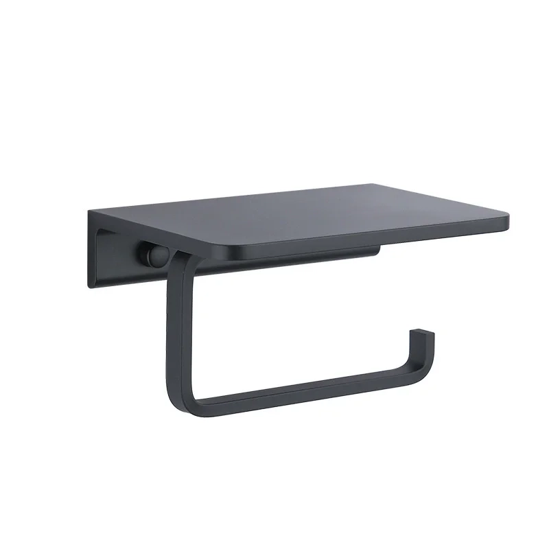 Aluminum Toilet Paper Holder with Phone Shelf - Image 2