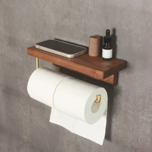 No-Drill Toilet Paper Holder with Shelf