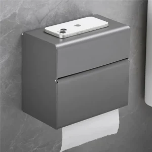 Aluminum Toilet Paper Holder with Shelf