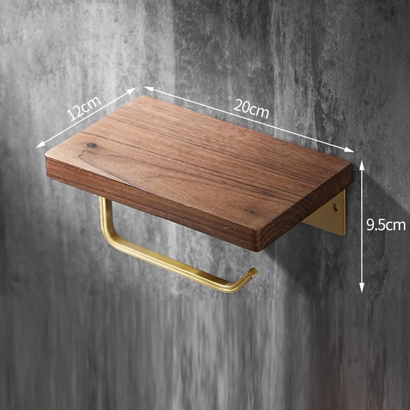 Walnut Wall Mounted Toilet Paper Holder - Image 8