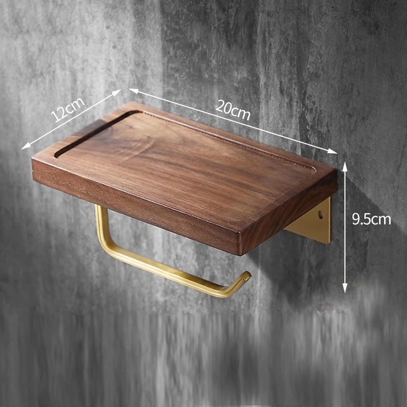 Walnut Wall Mounted Toilet Paper Holder - Image 7