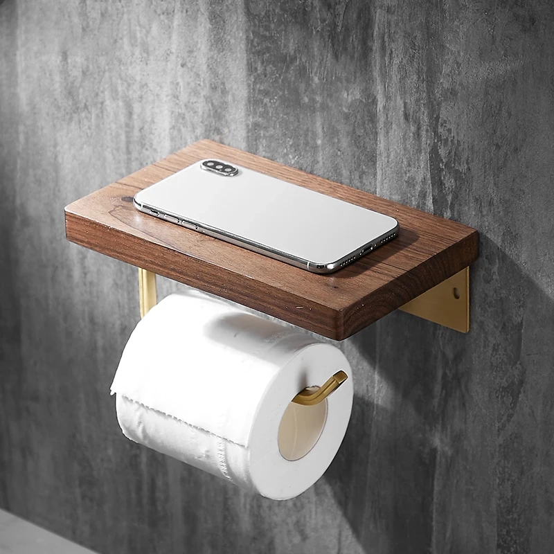 Walnut Wall Mounted Toilet Paper Holder - Image 4