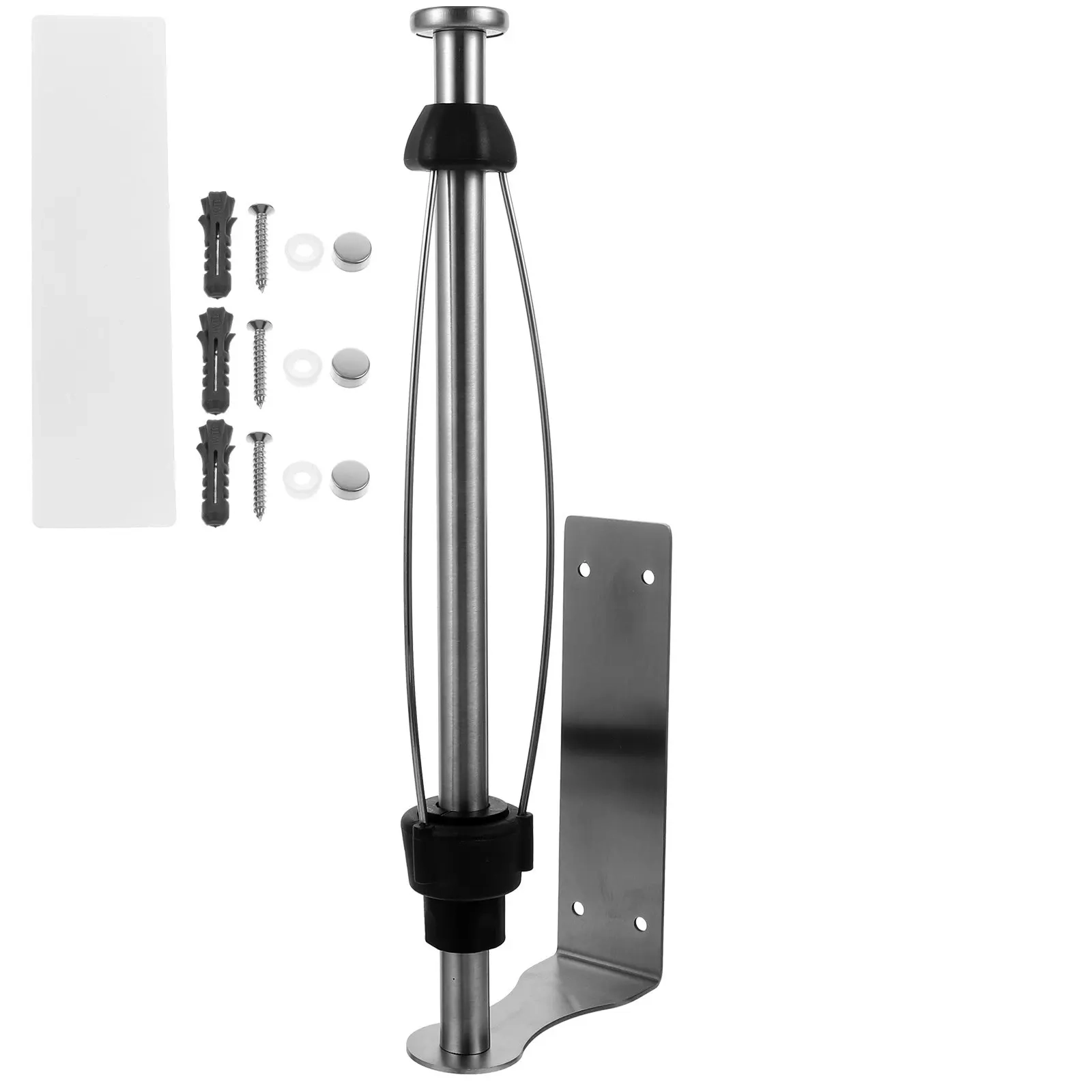 No-Drill Wall Mounted Paper Holder with Shelf - Image 2