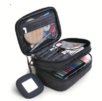 Double Layer Nylon Makeup Toiletry Bag - Image 5