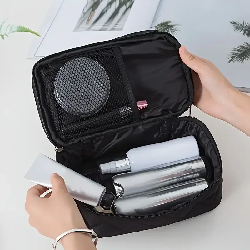 Double Layer Nylon Makeup Toiletry Bag - Image 2