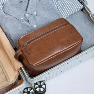 Waterproof PU Leather Travel Toiletry Bag