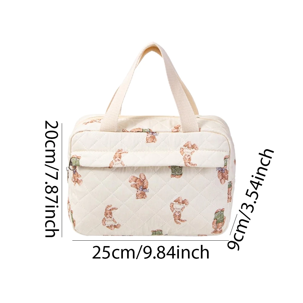 Quilted Cotton Floral Makeup Toiletry Bag - Image 2