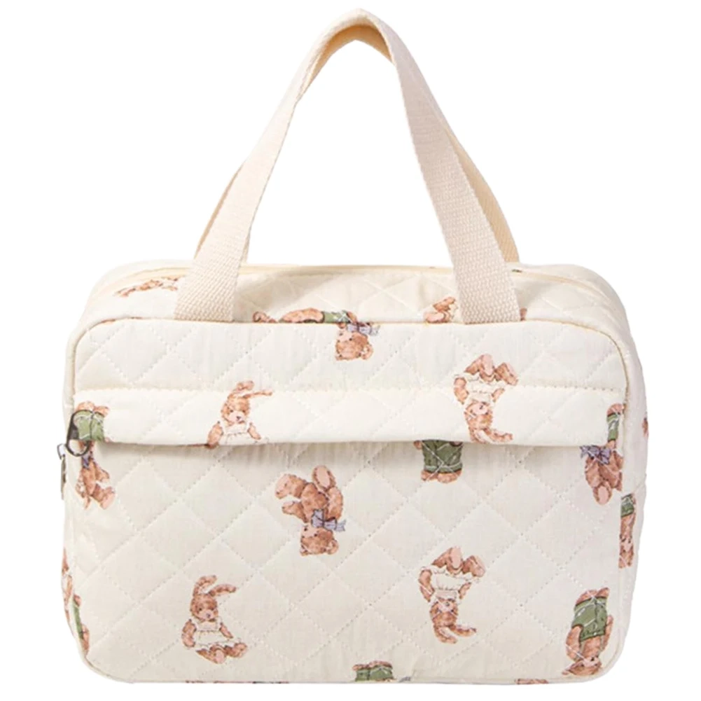 Quilted Cotton Floral Makeup Toiletry Bag