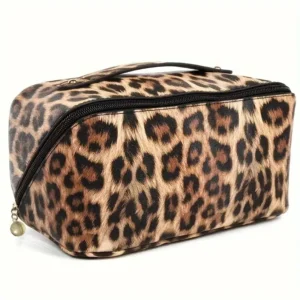 Leopard Print Pillow Toiletry Makeup Bag