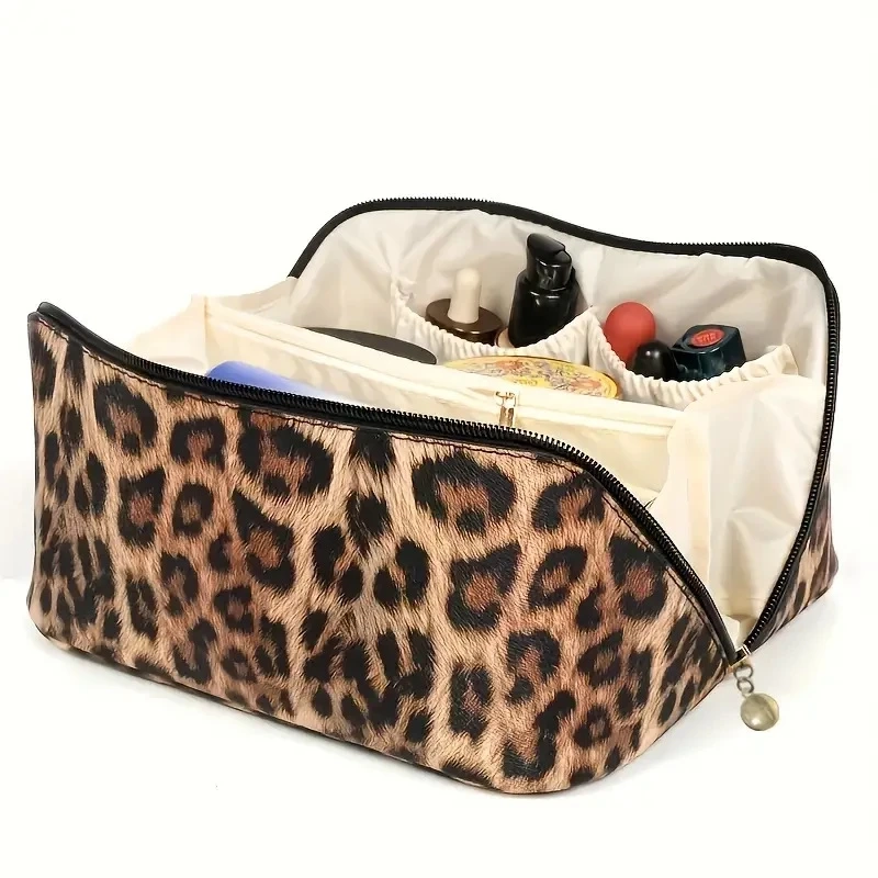Leopard Print Pillow Toiletry Makeup Bag - Image 2