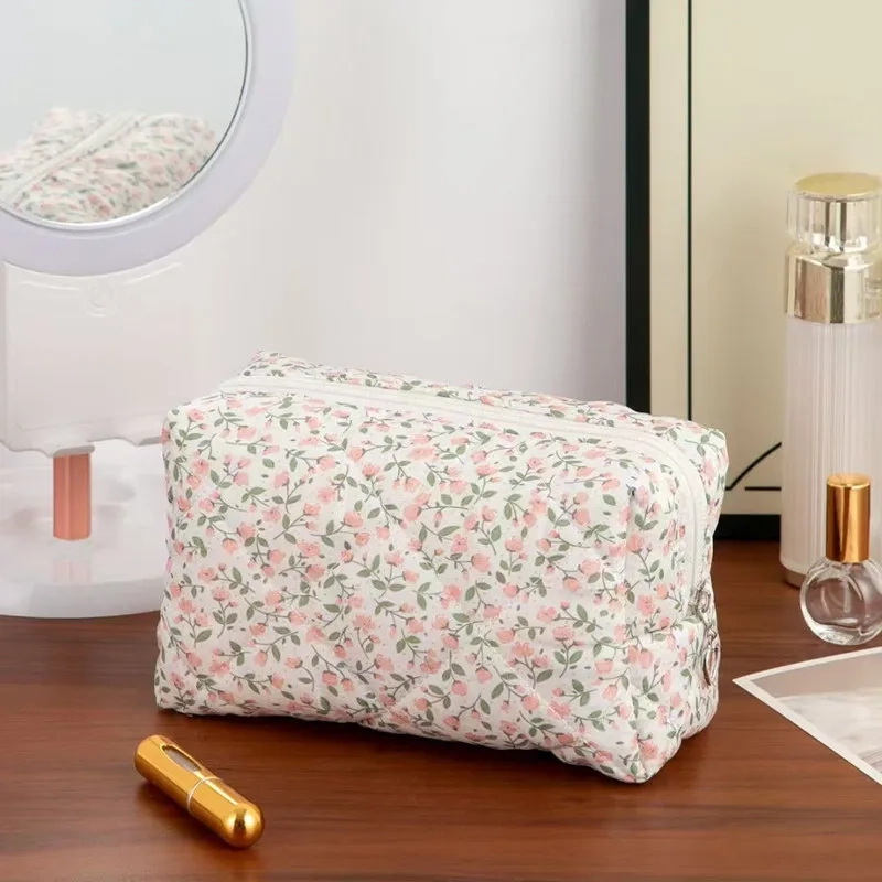 Floral Printed Cosmetic Toiletry Bag - Image 4