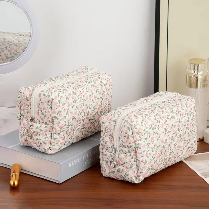Floral Printed Cosmetic Toiletry Bag - Image 3